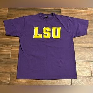 LSU Tigers Purple & Yellow T-shirt‎ Size Large Vintage